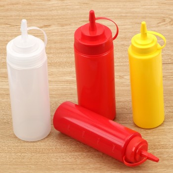 HOOMIN Sauce Vinegar Oil Ketchup Gravy Cruet Condiment Dispenser Kitchen Accessories Gravy Boat Plastic 8oz 12oz Squeeze Bottle