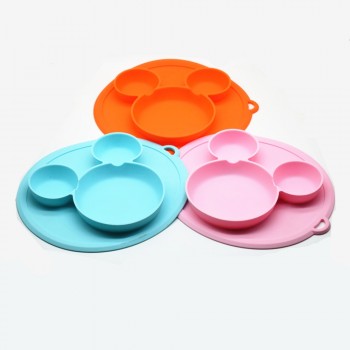 Premium Kids Children Silicone Plate Bowl With Suction Cup Feeding Dishes Tableware Food Container Plate For Children Placemat