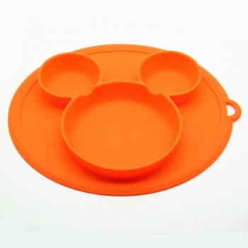 Premium Kids Children Silicone Plate Bowl With Suction Cup Feeding Dishes Tableware Food Container Plate For Children Placemat