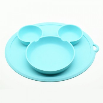 Premium Kids Children Silicone Plate Bowl With Suction Cup Feeding Dishes Tableware Food Container Plate For Children Placemat