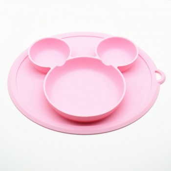 Premium Kids Children Silicone Plate Bowl With Suction Cup Feeding Dishes Tableware Food Container Plate For Children Placemat