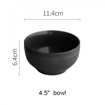 HANS Style Ceramic Dinner Light Grey Bowl China Bone Dark Grey Salad Bowl Porcelain Plate