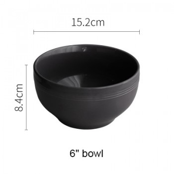 HANS Style Ceramic Dinner Light Grey Bowl China Bone Dark Grey Salad Bowl Porcelain Plate