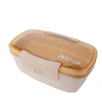 800ml Healthy Material Lunch Box Double Layer Wheat Straw Bento Boxes Microwave Dinnerware Food Storage Container Lunchbox