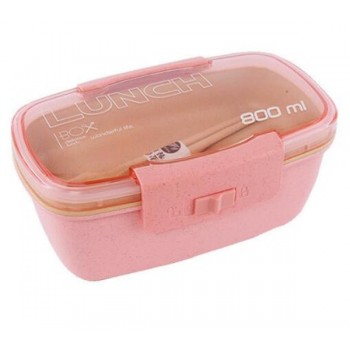 800ml Healthy Material Lunch Box Double Layer Wheat Straw Bento Boxes Microwave Dinnerware Food Storage Container Lunchbox