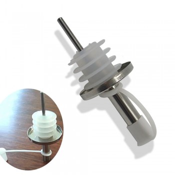 New Stainless Steel Wine Bottle Pourer Oil Bottle Stopper Black Cap Home Kitchen Oil Bottle Stopper With Small Tube