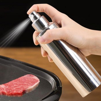 Olive Oil Vinegar Bottle Cooking Seasoning Leak-proof Bottle Stainless Steel Bottle Glass Honey Oil Pot Barbecue Spray Kitchen