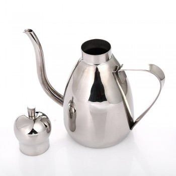 Realand Classic Premium Stainless Steel Olive Oil Dispenser 500/1000ml Leak Proof Oil Drizzler Vinegar Pot Can Bottle Cruet