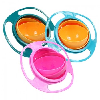 Magic Gyro Bowl 360 Rotate Spill-Proof Infants Toddler Baby Kids Training Feeding Bowl No Spill Baby Bowl Childrens Safety