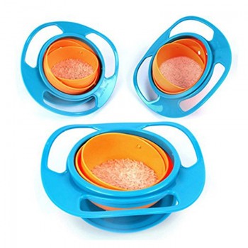 Magic Gyro Bowl 360 Rotate Spill-Proof Infants Toddler Baby Kids Training Feeding Bowl No Spill Baby Bowl Childrens Safety