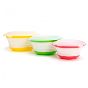3pcs/set 3Pcs Portable Folding Collapsible Bowl Set Camping Tent Outdoor Travel Cookware Products Wholesale