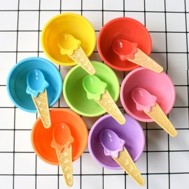 Ice Cream bowls Children Dessert  bowls and spoons Reusable Children  Wonderful Gift 1pc