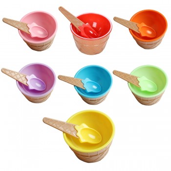 Ice Cream bowls Children Dessert  bowls and spoons Reusable Children  Wonderful Gift 1pc