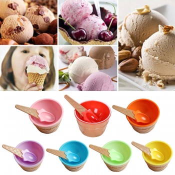 Ice Cream bowls Children Dessert  bowls and spoons Reusable Children  Wonderful Gift 1pc