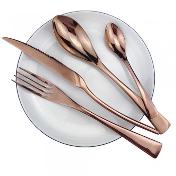 24 Pieces Shiny Rainbow Black Dinnerware Cutlery Set 18/10 Stainless Steel Sharp Steak Dinner Knives Forks Scoops Tableware Set
