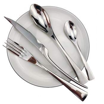 24 Pieces Shiny Rainbow Black Dinnerware Cutlery Set 18/10 Stainless Steel Sharp Steak Dinner Knives Forks Scoops Tableware Set