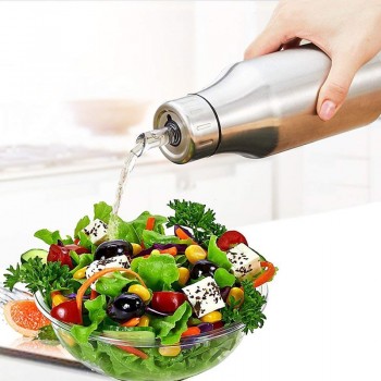 500/750/1000ml Stainless Steel Kitchen Oil Dispenser Premium Vinegar Olive Oil Bottle Oiler Leakproof Boat