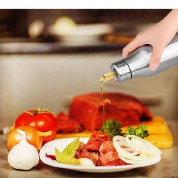 500/750/1000ml Stainless Steel Kitchen Oil Dispenser Premium Vinegar Olive Oil Bottle Oiler Leakproof Boat