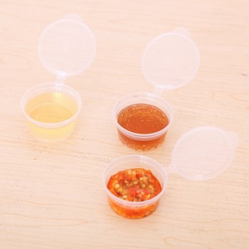 HUORONG 30pcs/set Disposable Condiment Plastic Cups Clear 35ml Vinegar Sushi Sauce Boxes Family Home Dinnerware DropShipping