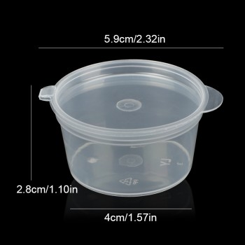 HUORONG 30pcs/set Disposable Condiment Plastic Cups Clear 35ml Vinegar Sushi Sauce Boxes Family Home Dinnerware DropShipping