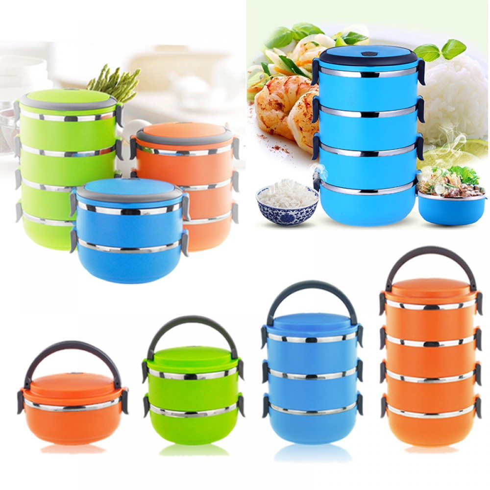 Thermal Insulated Lunch Box Bento Picnic Storage Mess Tin Food Jar Multilayer Stainless Steel For Outdoor Camping E2S