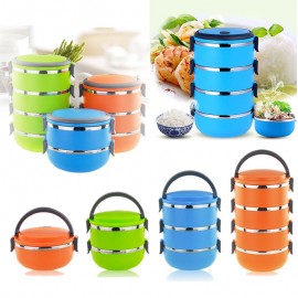 Thermal Insulated Lunch Box Bento Picnic Storage Mess Tin Food Jar Multilayer Stainless Steel For Outdoor Camping E2S