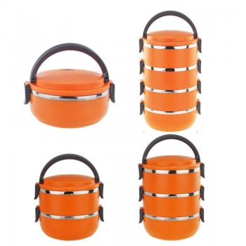Thermal Insulated Lunch Box Bento Picnic Storage Mess Tin Food Jar Multilayer Stainless Steel For Outdoor Camping E2S