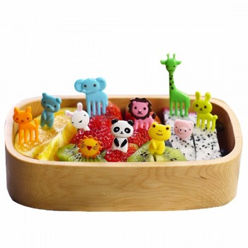 Children Lunch Decorative Color Random 10pcs/set Animal Farm Mini Cartoon Fruit Fork Sign Resin Fruit Toothpick Bento Lunch