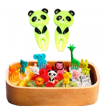Children Lunch Decorative Color Random 10pcs/set Animal Farm Mini Cartoon Fruit Fork Sign Resin Fruit Toothpick Bento Lunch