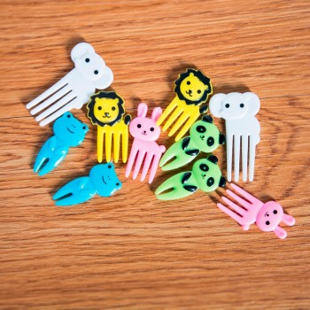 Children Lunch Decorative Color Random 10pcs/set Animal Farm Mini Cartoon Fruit Fork Sign Resin Fruit Toothpick Bento Lunch