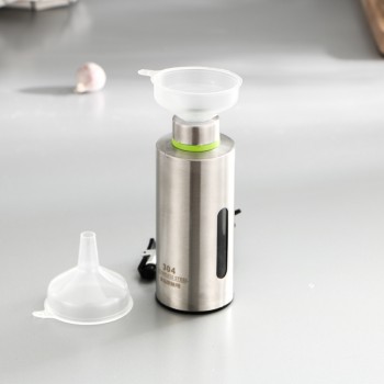 CHANOVEL 150/250ML Kitchen Oil Bottle Stainless Steel Leak-proof Soy Sauce Vinegar Cruet Storage Dispenser Gravy Boats