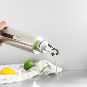 CHANOVEL 150/250ML Kitchen Oil Bottle Stainless Steel Leak-proof Soy Sauce Vinegar Cruet Storage Dispenser Gravy Boats