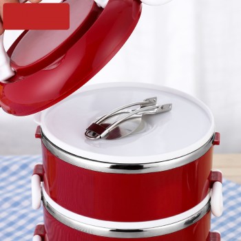 With Bag Bento Lunch Box Set 304 Stainless Steel Shcool Thermal Thermo Kids Lunchbox Plastic Round Food Container Leakproof