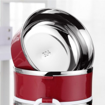 With Bag Bento Lunch Box Set 304 Stainless Steel Shcool Thermal Thermo Kids Lunchbox Plastic Round Food Container Leakproof