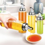 Kitchen Oil Bottle Glass Stainless Steel Leak-proof Soy Sauce Vinegar Cruet Storage Dispenser Gravy Boats Seasoning Pots Bottles