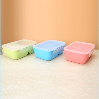 1 PCS Healthy Plastic Food Container Portable Lunch Box With Spoon Capacity Camping Picnic Food Fruit Container Storage Box