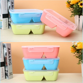 1 PCS Healthy Plastic Food Container Portable Lunch Box With Spoon Capacity Camping Picnic Food Fruit Container Storage Box