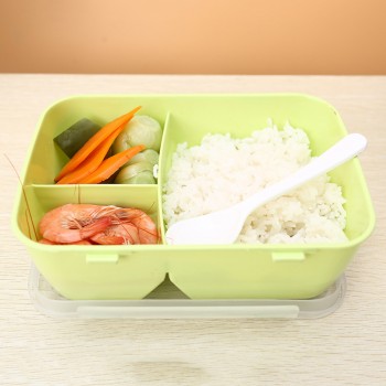 1 PCS Healthy Plastic Food Container Portable Lunch Box With Spoon Capacity Camping Picnic Food Fruit Container Storage Box