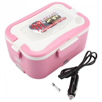 EECOO 1.5L 12V/24V Portable Car Electric Heating Lunch Box Bento Food Warmer Container for Traveling Heating Car Rice Cooker