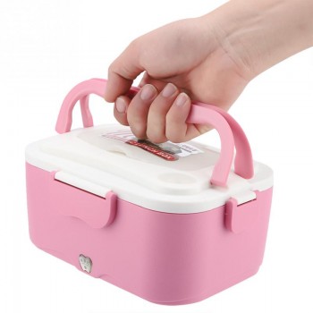 EECOO 1.5L 12V/24V Portable Car Electric Heating Lunch Box Bento Food Warmer Container for Traveling Heating Car Rice Cooker