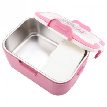 EECOO 1.5L 12V/24V Portable Car Electric Heating Lunch Box Bento Food Warmer Container for Traveling Heating Car Rice Cooker