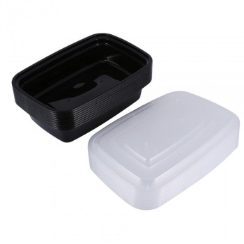 10Pcs 1000ml Food grade PP Plastic Meal Prep Containers Microwavable Food Storage Boxs With Lid Containers