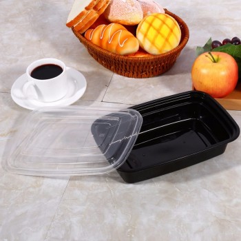 10Pcs 1000ml Food grade PP Plastic Meal Prep Containers Microwavable Food Storage Boxs With Lid Containers