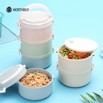 WORTHBUY Microwave Plastic Lunch Box For Kids Japanese Children Bento Box Portable Leak Proof Lunchbox Food Container Storage