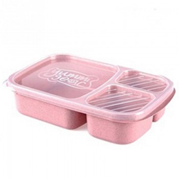 Portable Lunch Bento Wheat Straw Lunch Box Multi-lattice Eco-friendly Food Container Office People Food Carry Case