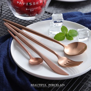 KuBac Hommi 24pcs Gold Cutlery Set Black Dinnerware Forks Knives Scoops Set 18/10 Stainless Steel Silverware Set Drop Shipping