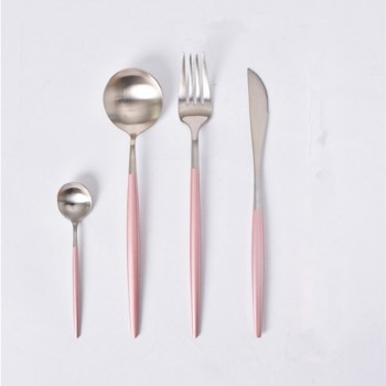 KuBac Hommi 24pcs Gold Cutlery Set Black Dinnerware Forks Knives Scoops Set 18/10 Stainless Steel Silverware Set Drop Shipping