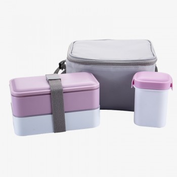 MICCK Japanese Lunch Box Set  Double Layer Bento Box With Soup Bowl Portable Thermal Insulated Food Container Microwavable
