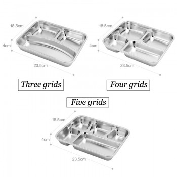 UPORS Leakproof Lunch Box Food Containers with Compartments 304 Stainless Steel Lunchbox Office School Kids Bento Box with Spoon