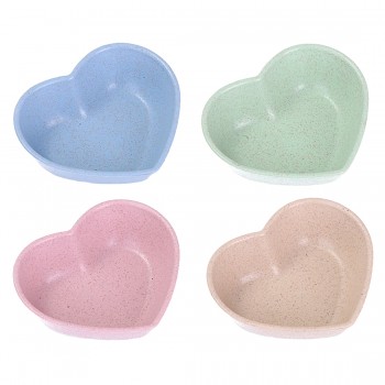 4 Colors Kitchen Supplies Love Heart Shape Wheat Straw Bowl Vinegar Seasoning Solid Soybean Dish Sauce Salt Snack Small Plate
